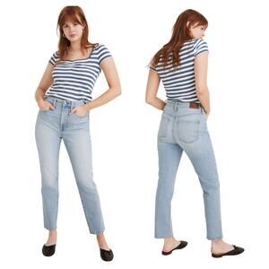 Madewell Light Wash The Curvy Perfect Vintage Denim Jean with Pockets - 26
